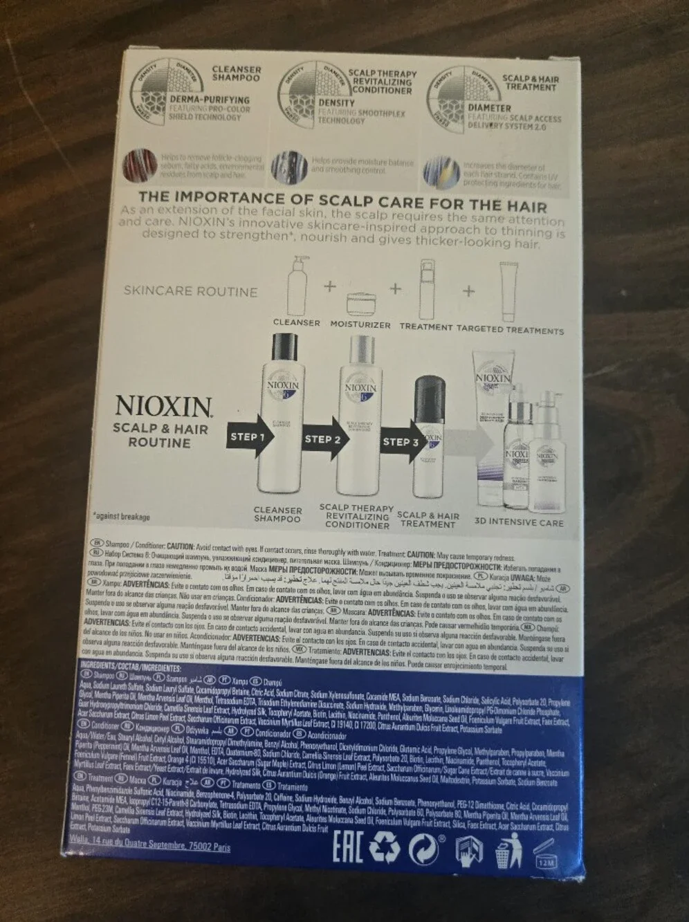 Nioxin 6 - 3 Step System -Scalp Therapy Cleanser, Conditioner & Treatment